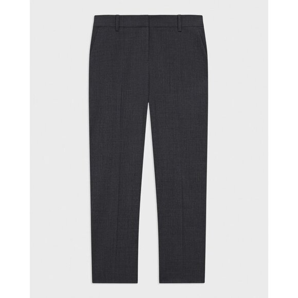 Theory Womens Size 10 10x25 Dark Gray Treeca 2 Stretch Wool Crop Suit Pants - Picture 5 of 9